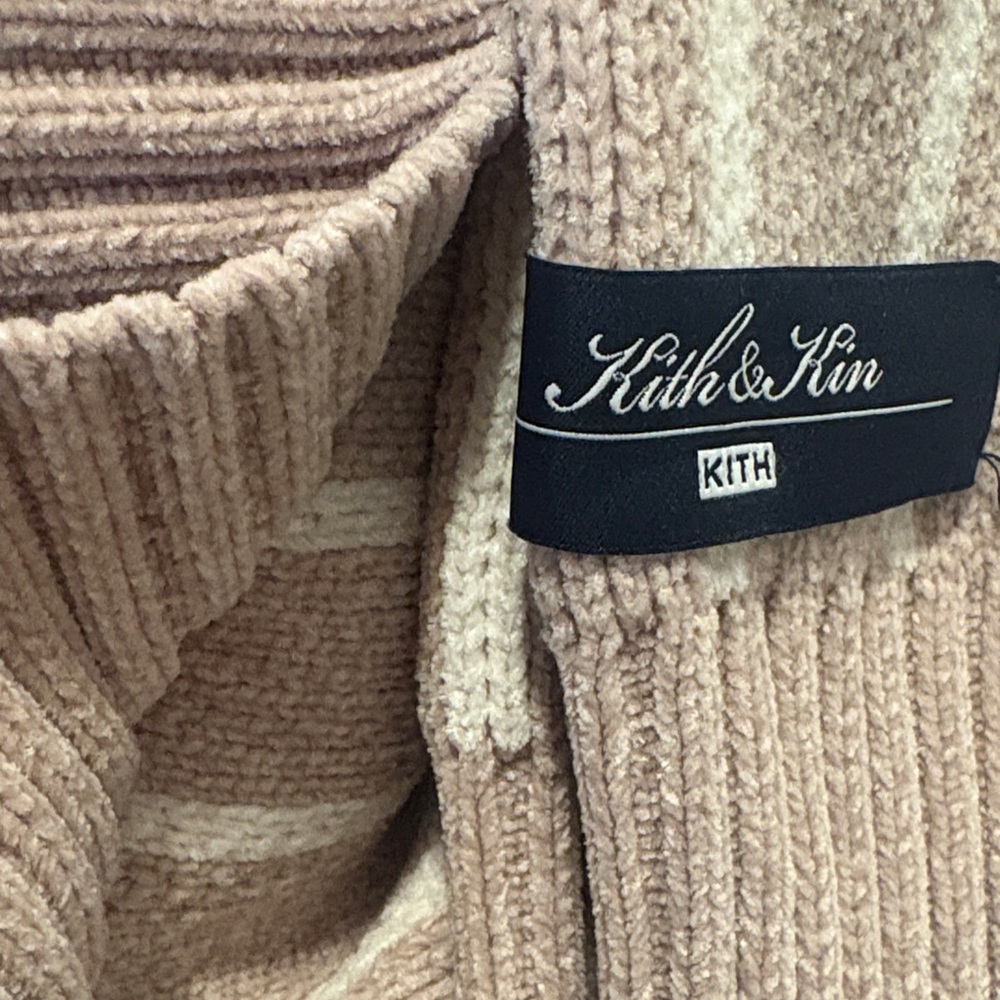 Kith Beige Striped Cardigan with Blue Logo - Picture 5 of 5